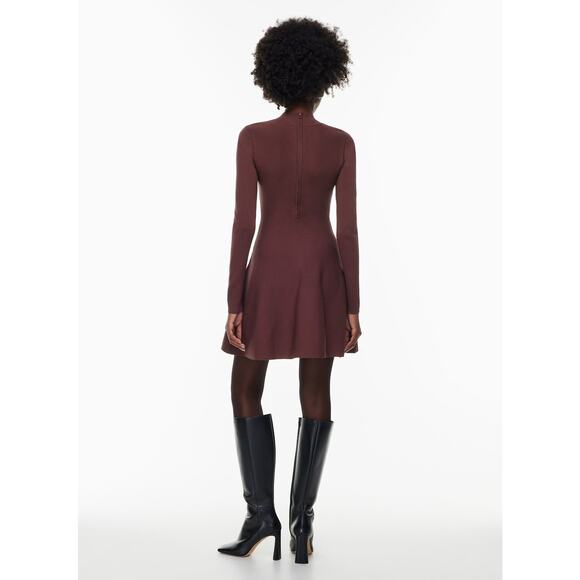 Babaton Sculpt Knit Ambient Dress Rich Maroon Medium Holiday Party Classic NWT - Picture 6 of 15